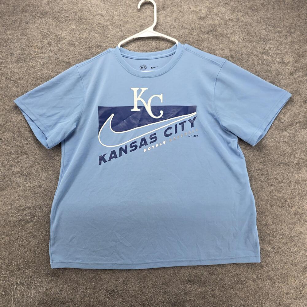 Kansas City Royals Shirt Mens S Blue MLB Baseball Nike Dri-FIT Short Sleeve